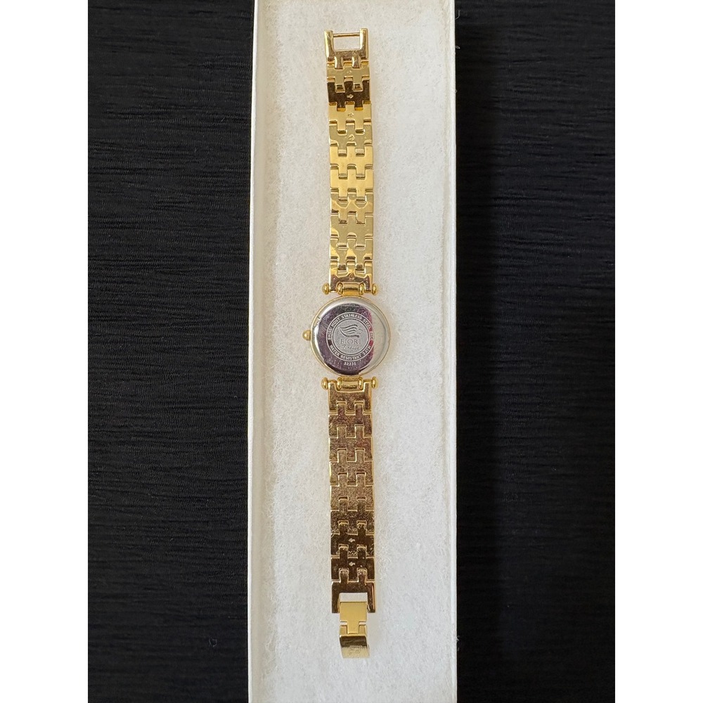 Fiori Finessa Womens Gold Tone Watch Black Dial Swiss Movt 32331 - Picture 7 of 13